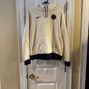 Nike Cream and Navy Blue Hoodie with Paris St Germain Football Club accent
